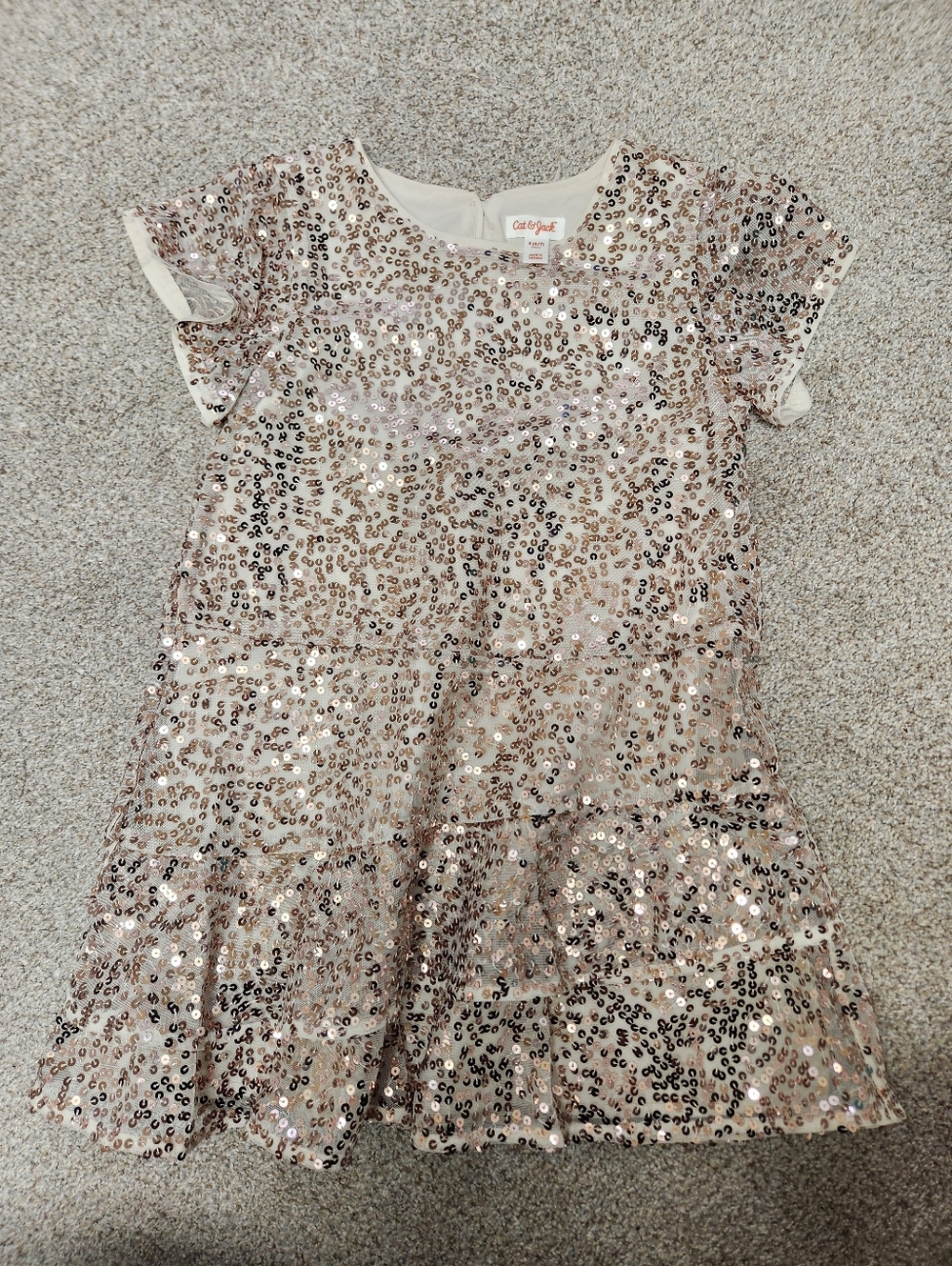 Girl's Size 6/7 Cat & Jack Gold Sequin Party Dress